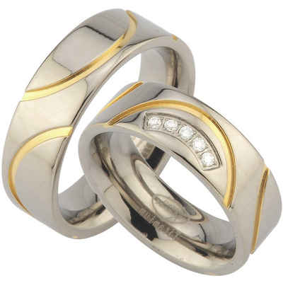 Trauringe123 Trauring Hochzeitsringe Обручальные кольца Обручальные кольца Eheringe Парные кольца mit IP Gold Platierung JT1-5
