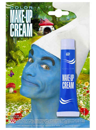 Widdmann Theaterschminke Make-up Tube blau, 28 ml Schminkcreme für Fasching und Halloween