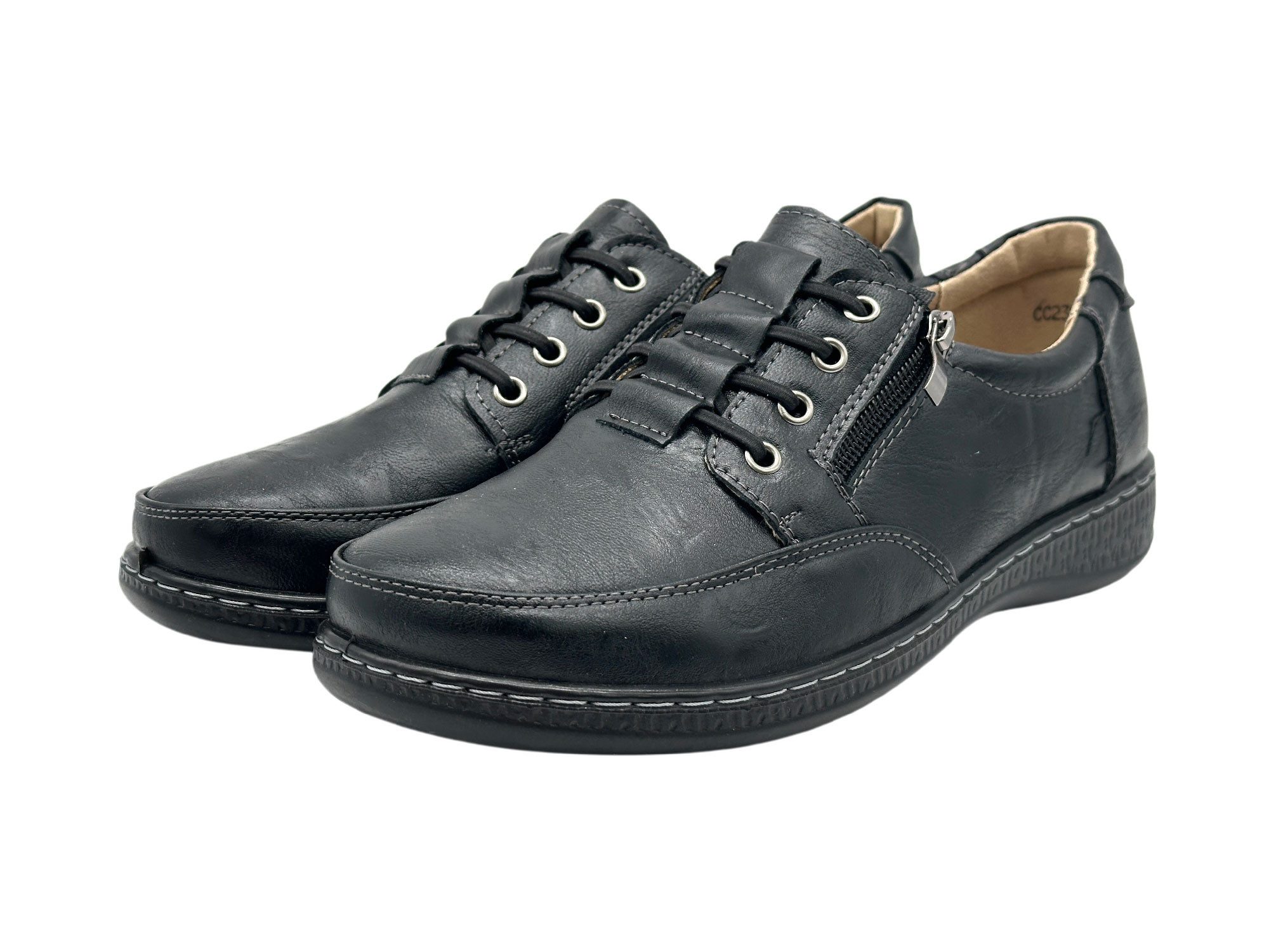 Nowaland Bequeme Slip-on Damen-Halbschuhe mit seitlichem Reißverschluss Slipper Bequeme Passform, leichtes Tragegefühl und unkompliziertes Anziehen