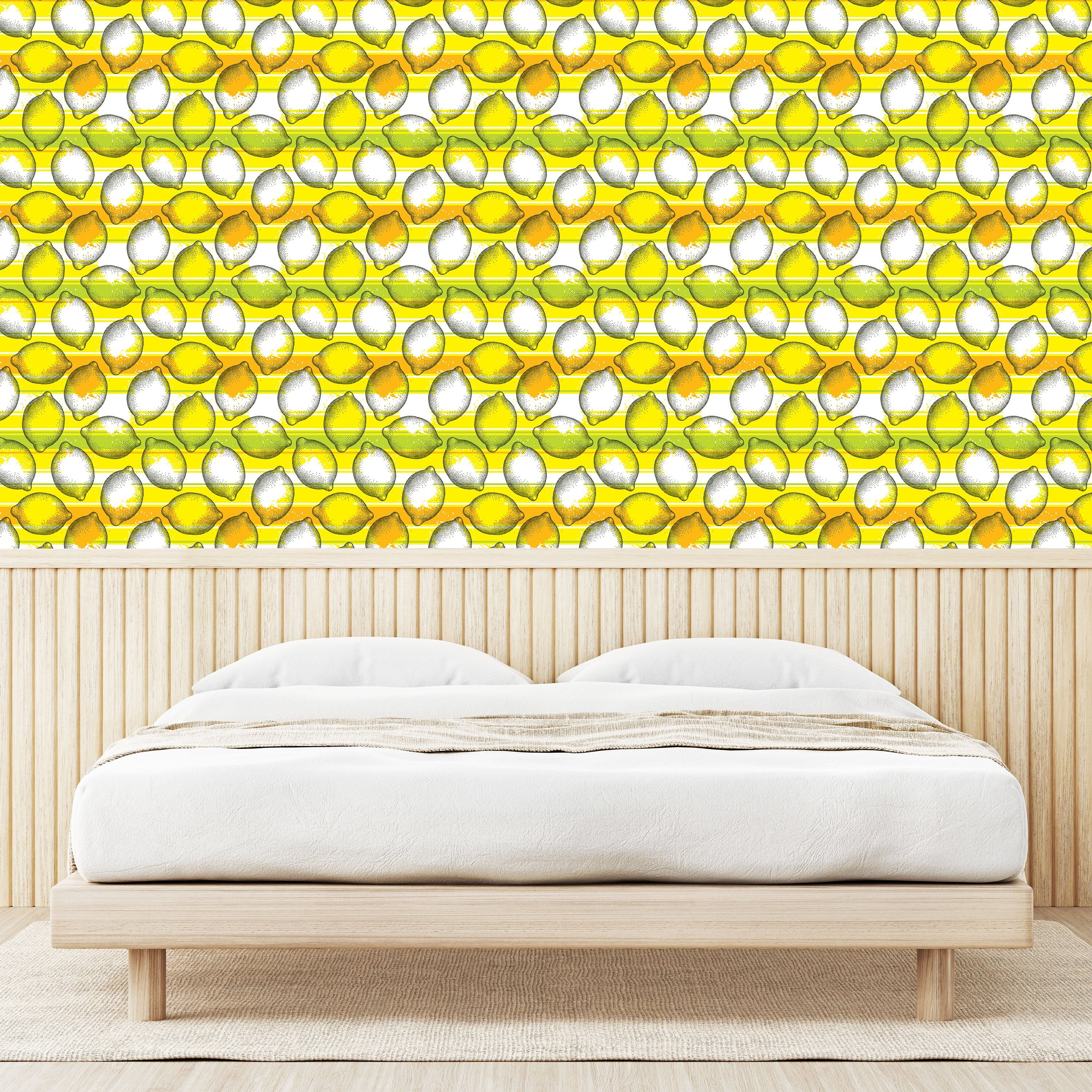 Wohnzimmer Abakuhaus selbstklebendes Vinyltapete Gepunktete Küchenakzent, Frische Zitrusfrüchte Zitrone