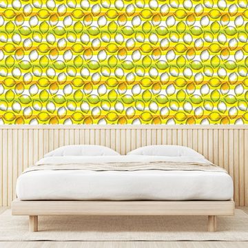 Abakuhaus Vinyltapete selbstklebendes Wohnzimmer Küchenakzent, Zitrone Gepunktete Frische Zitrusfrüchte
