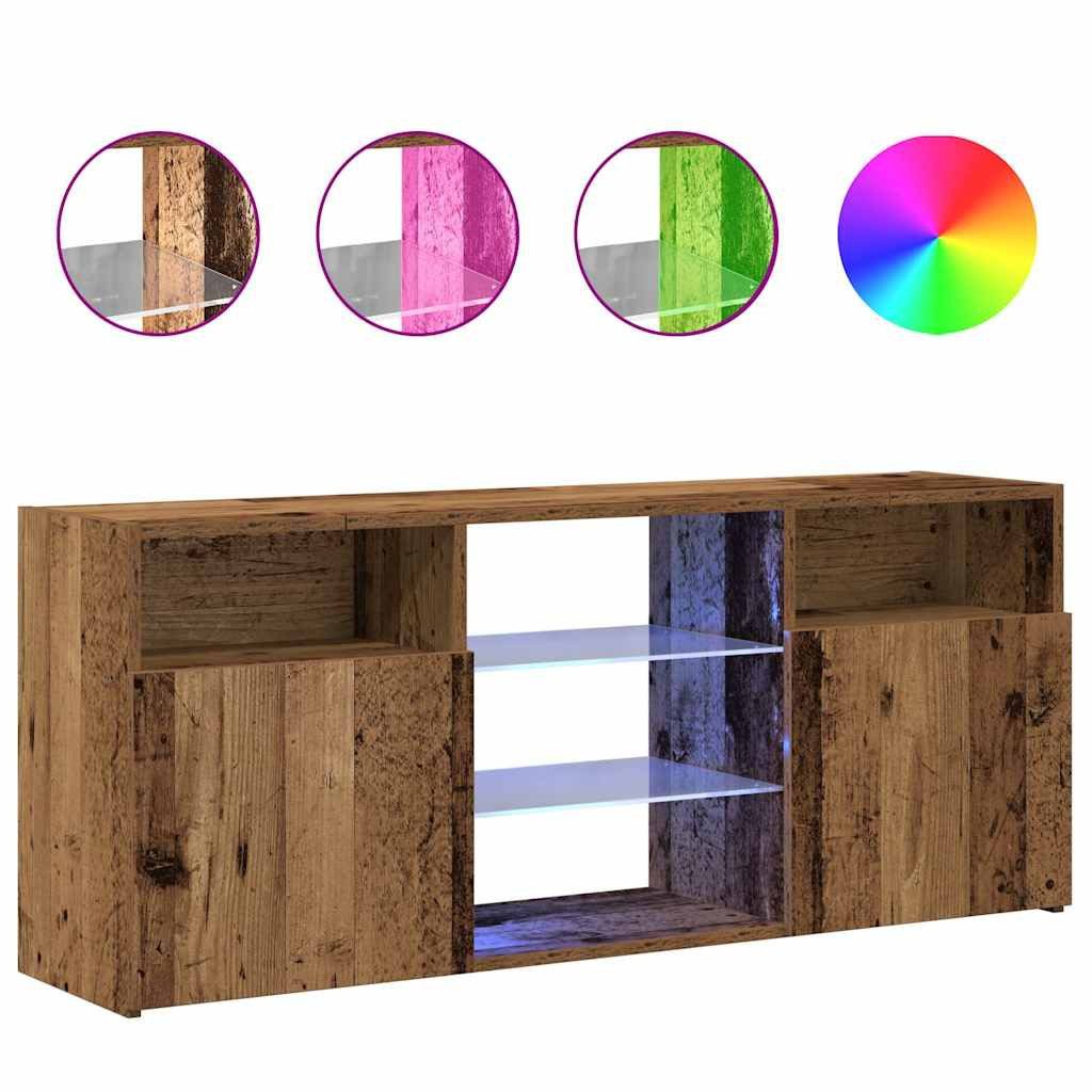 vidaXL TV-Schrank TV-Schrank mit LED-Leuchten Altholz-Optik günstig online kaufen