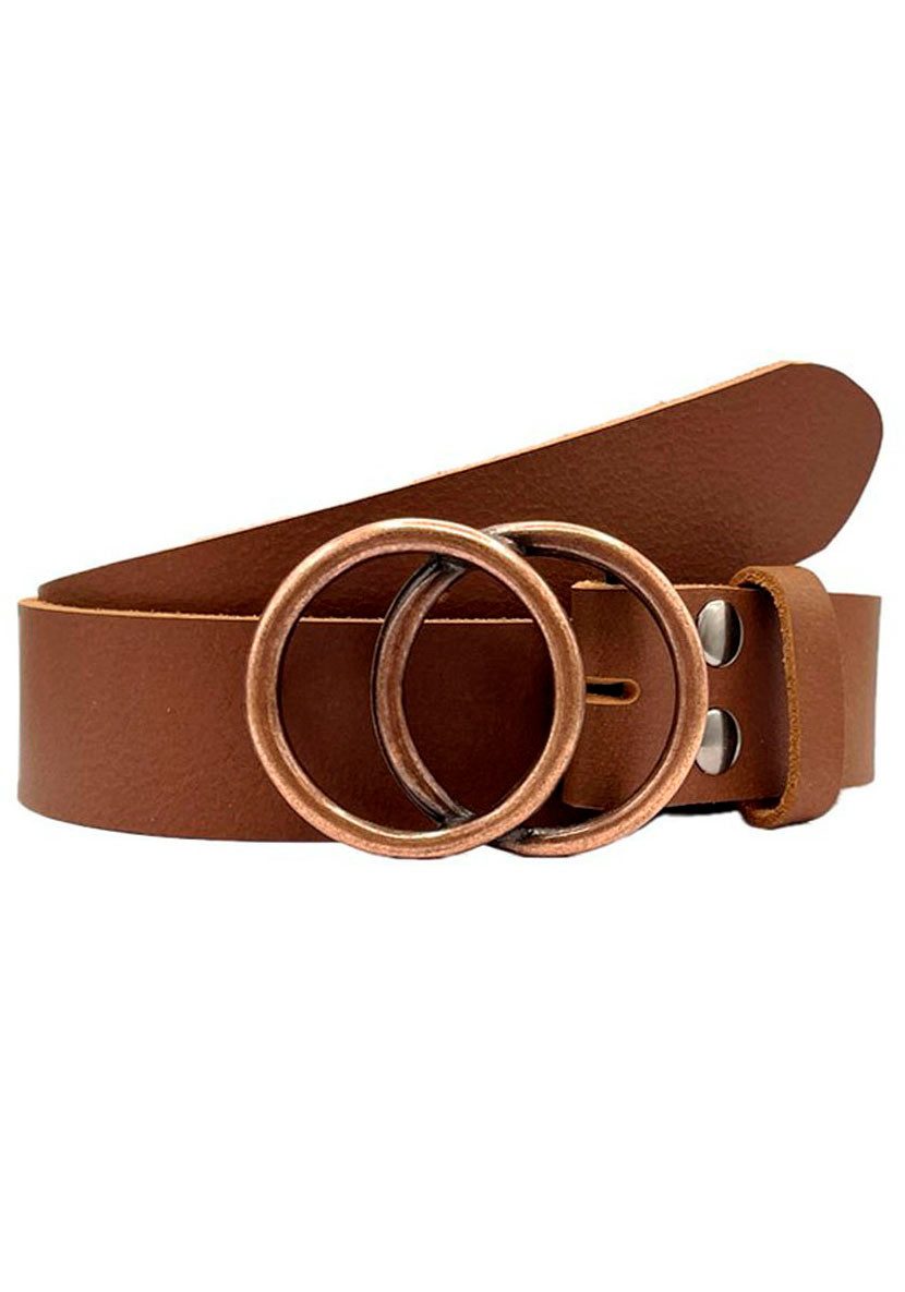 Rettungsring Gürtel Ledergürtel mit Doppelringschließe in kupferfarben, wechselbar