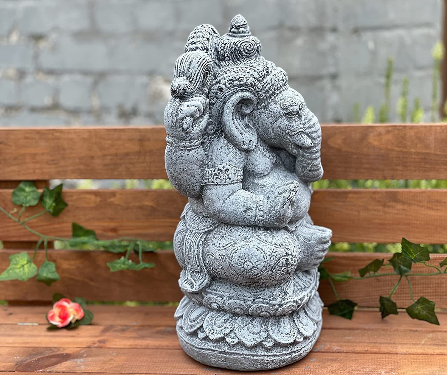 Stone and Style Gartenfigur Frostfeste Steinfigur Elefantengott Ganesha