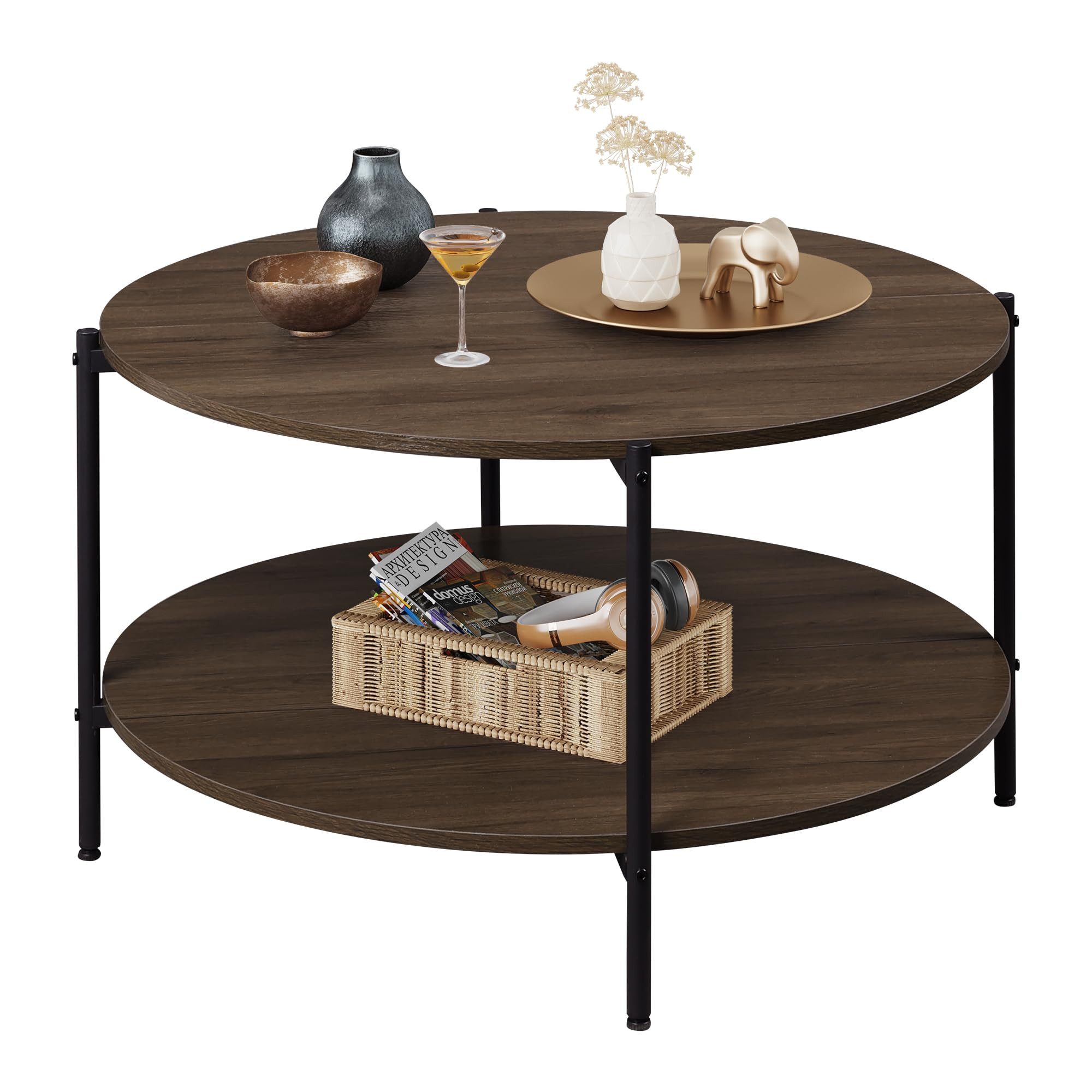 WLIVE Couchtisch Couchtisch rund mit 2 günstig online kaufen