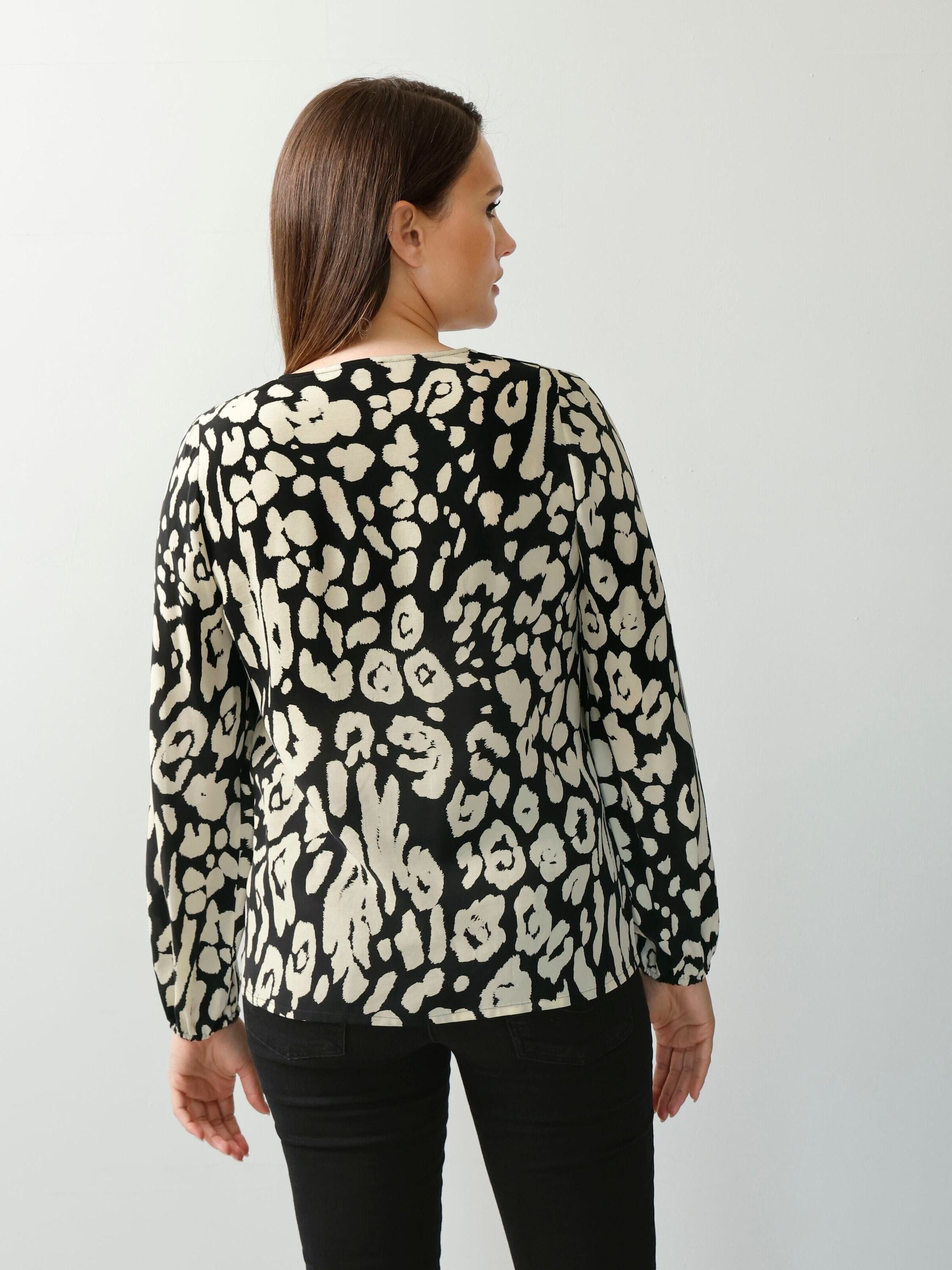 Alba Moda Schlupfbluse Modische Schlupfbluse mit Animal Print