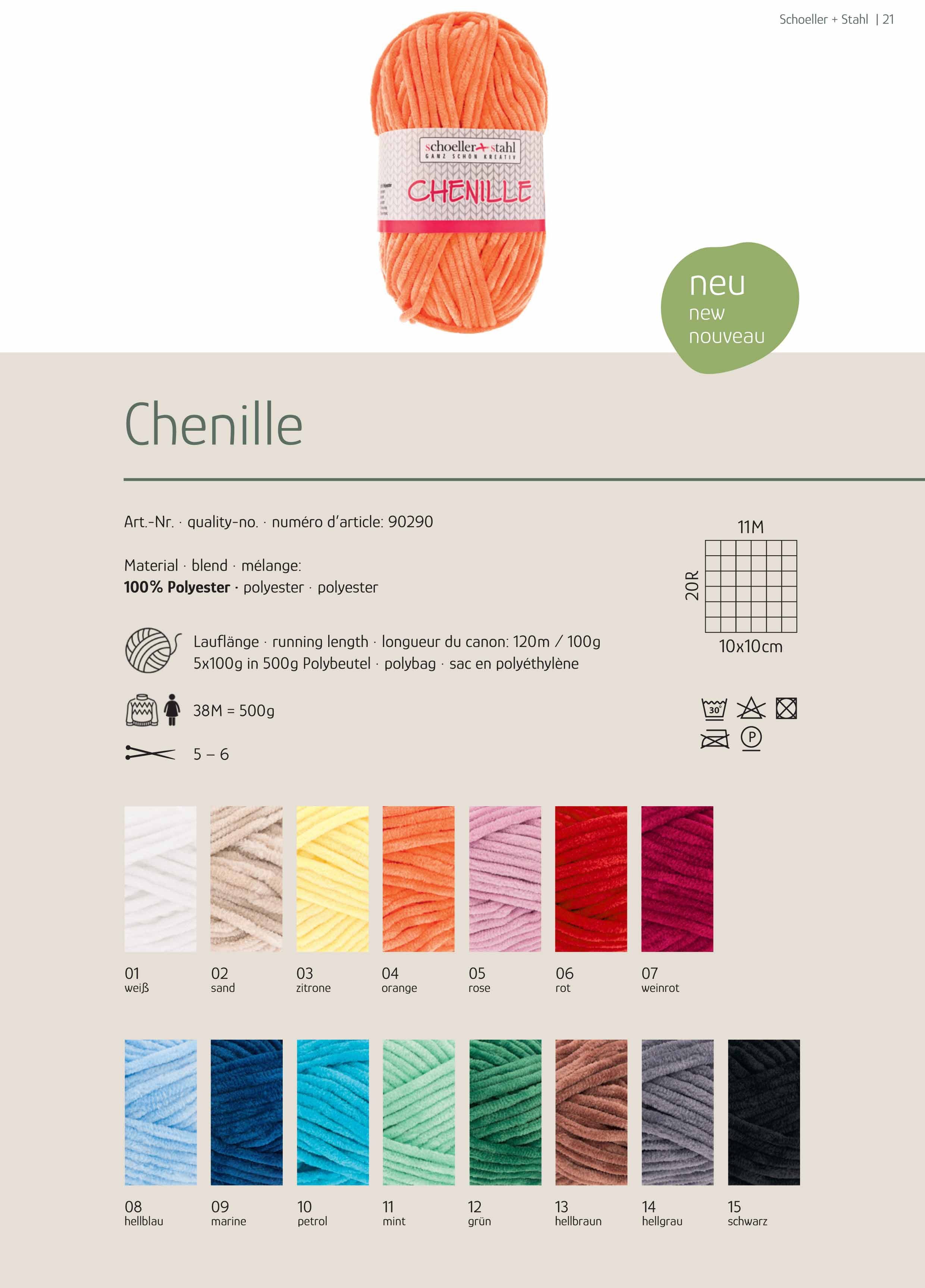 Schoeller + Stahl Chenille 100g Häkelwolle, 120 m, weich, edel und unwiderstehlich!