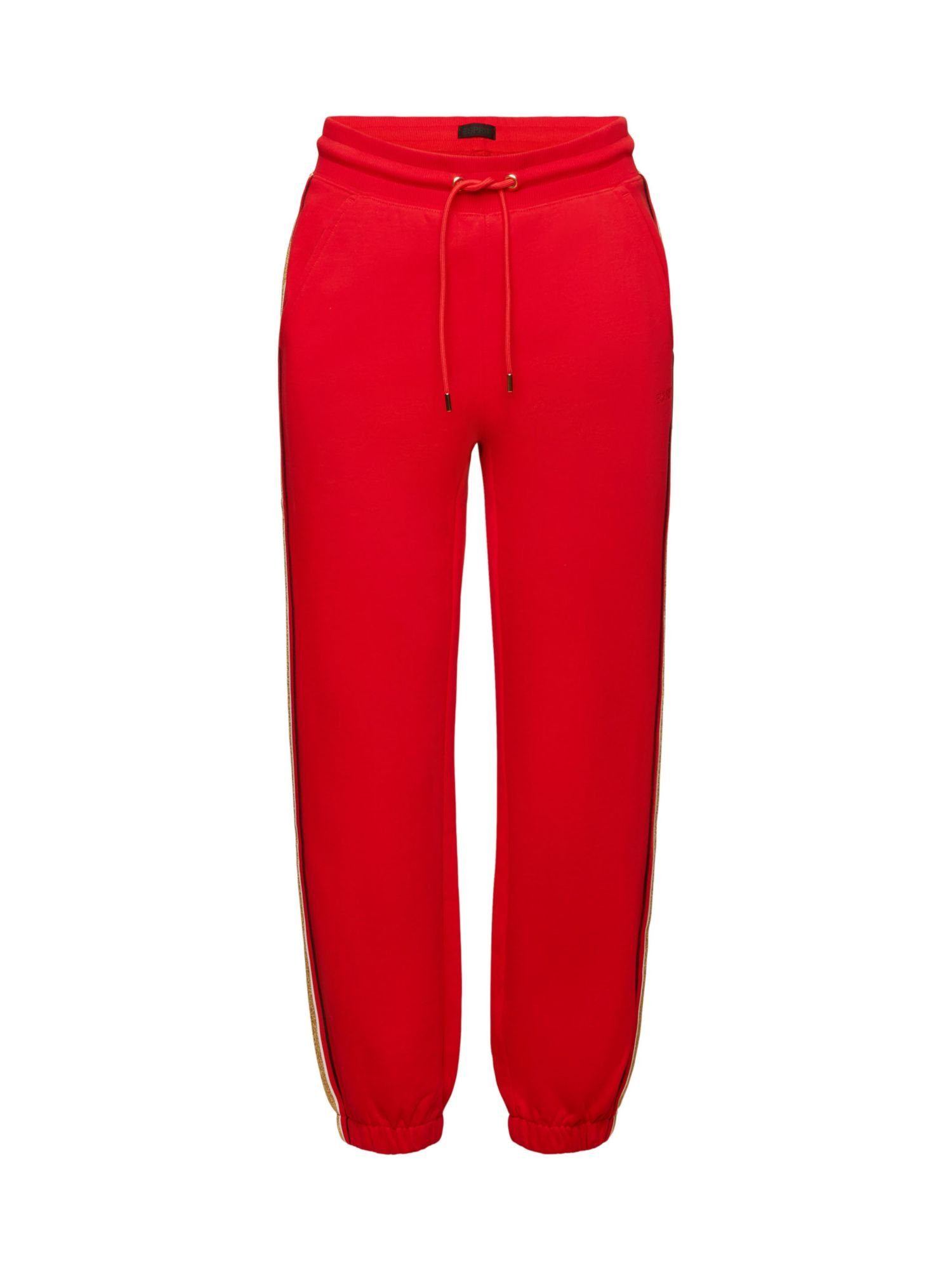 Esprit Jogger Pants Gestreifte Trackpants aus Baumwolle RED