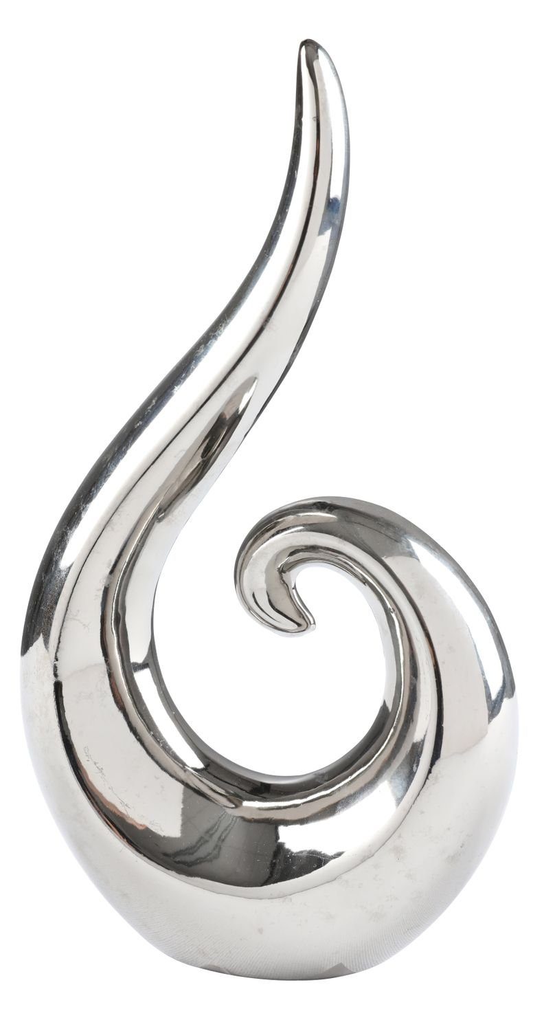 BURI Dekofigur Dekofigur Spirale 24cm Silber Skulptur Tischdeko Fensterdeko Dekoobjek