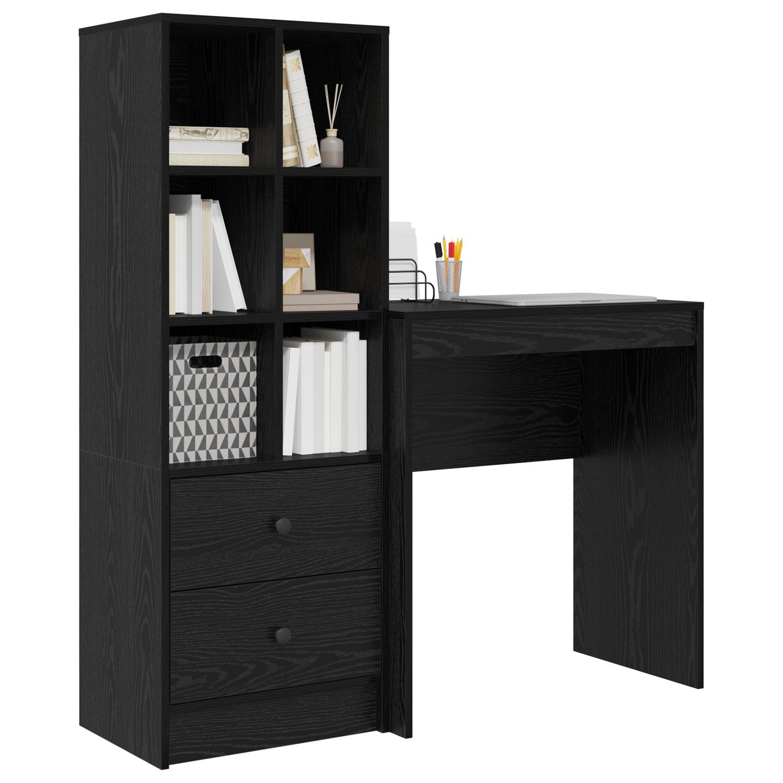 vidaXL Sideboard Schreibtisch mit Stauraum schwarzes günstig online kaufen