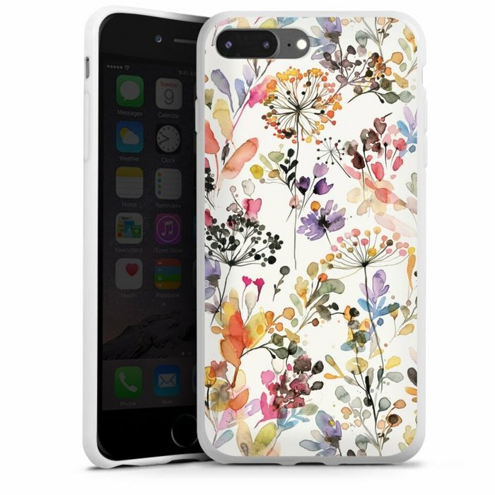 DeinDesign Handyhülle Blume Muster Pastell Wild Grasses Apple iPhone 7 Plus Silikon Hülle Bumper Case Handy Schutzhülle