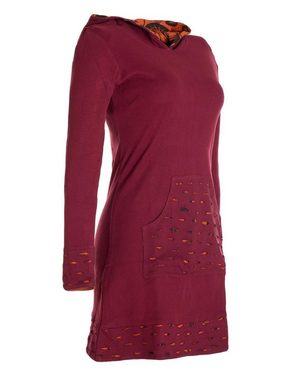 Vishes Midikleid Langarm-Shirtkleid Hoodie-Kleid mit Kapuze Übergangskleid, Jerseykleid