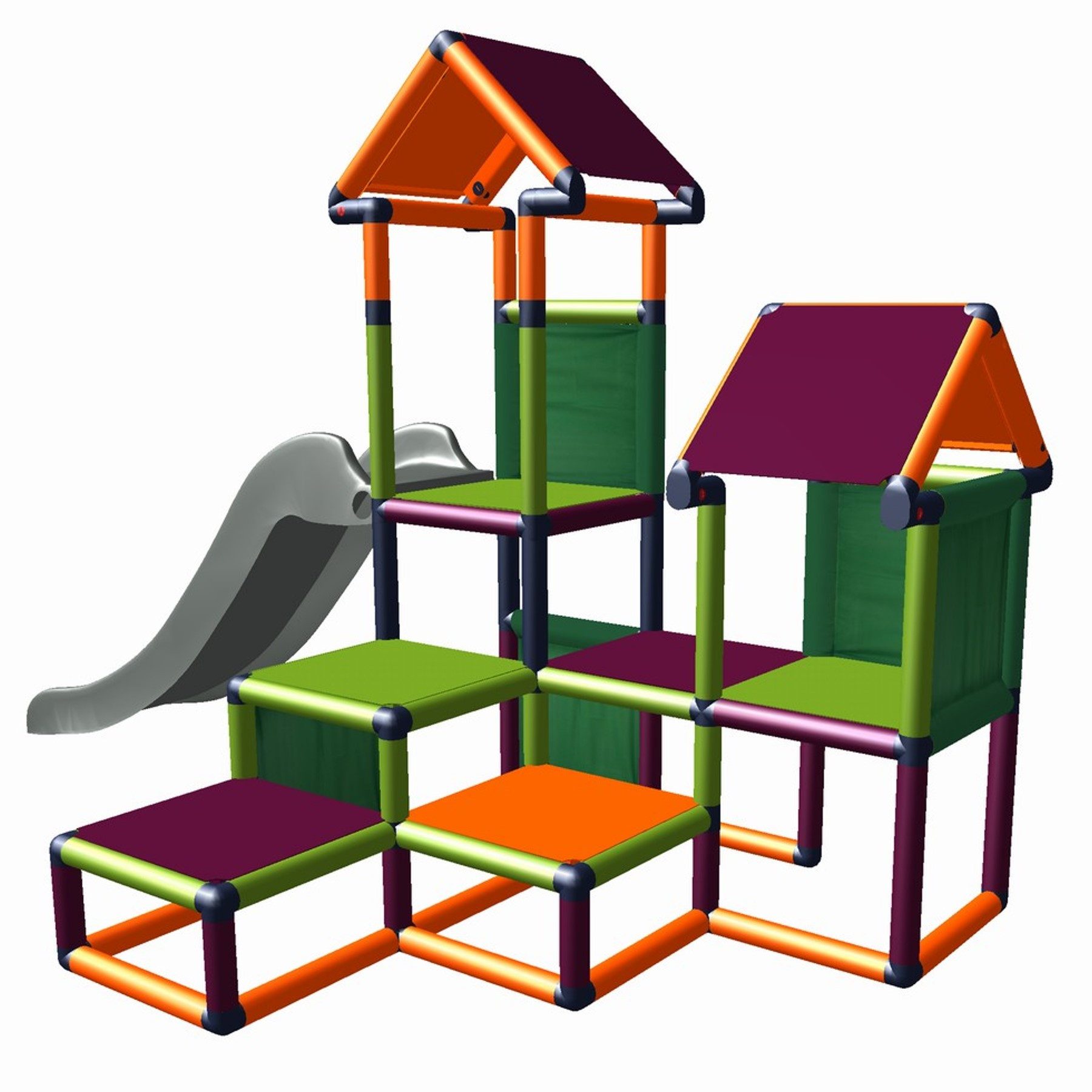 move and stic Spielcenter GESA Klettergerüst für Kleinkinder mit Rutsche für In- und Outdoor, (328 tlg), Made in Germany