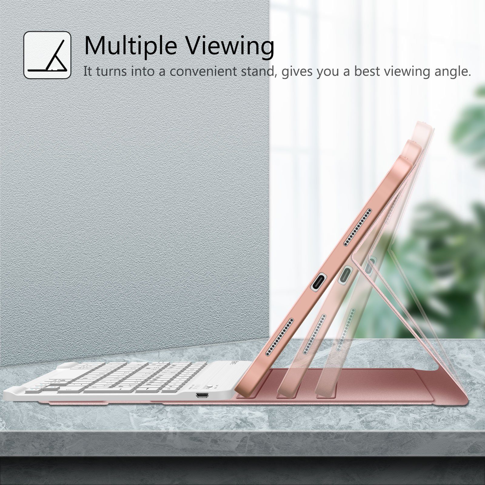 Fintie für iPad 11. Generation 11" 2025(A16), iPad 10. Generation 2022 10.9" Apple-Tastatur (Case mit Pencil Halter, magnetisch Abnehmbarer Tastatur(QWERTZ Layo – Bild 4 von 5
