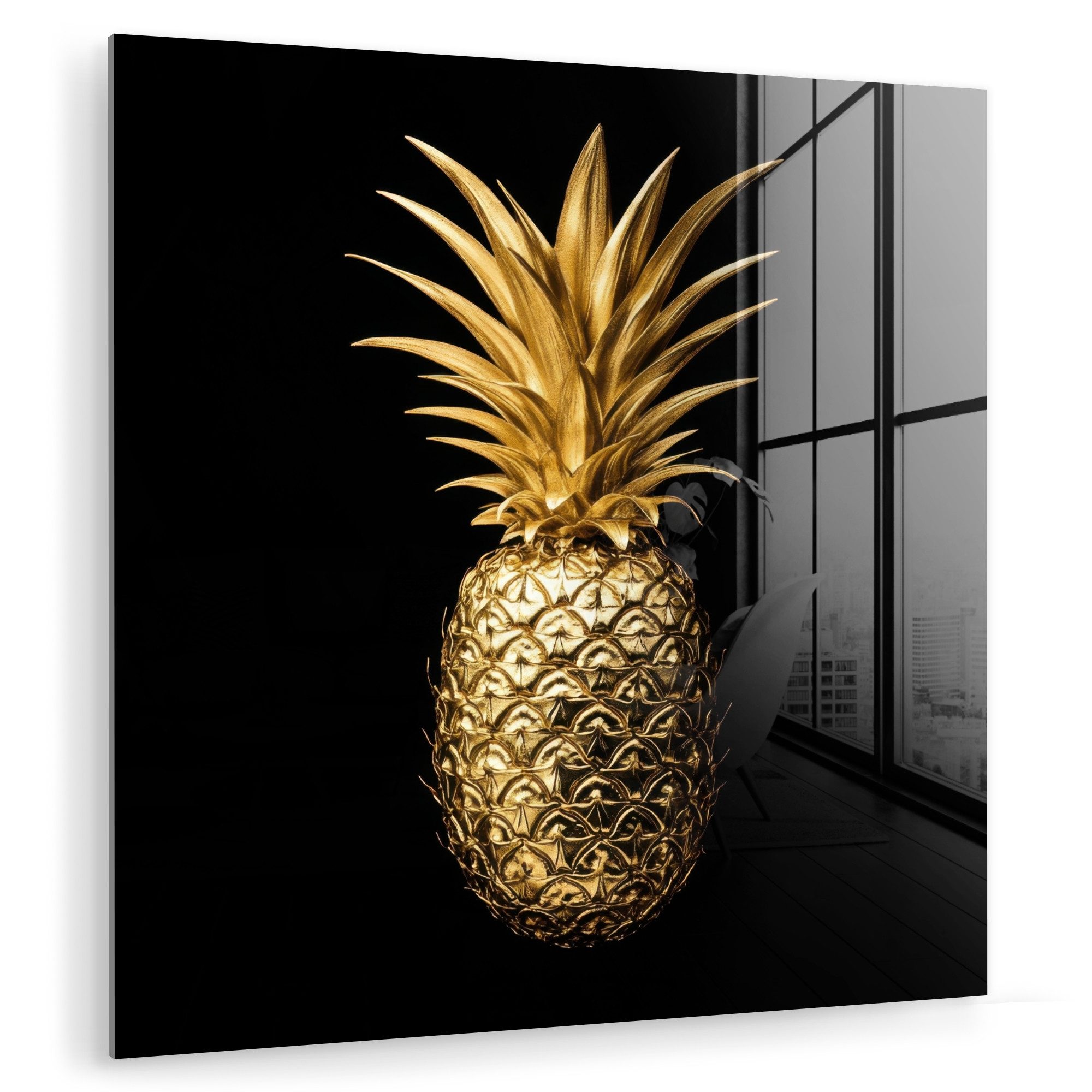MuchoWow Acrylglasbild Ananas - Schwarz - günstig online kaufen