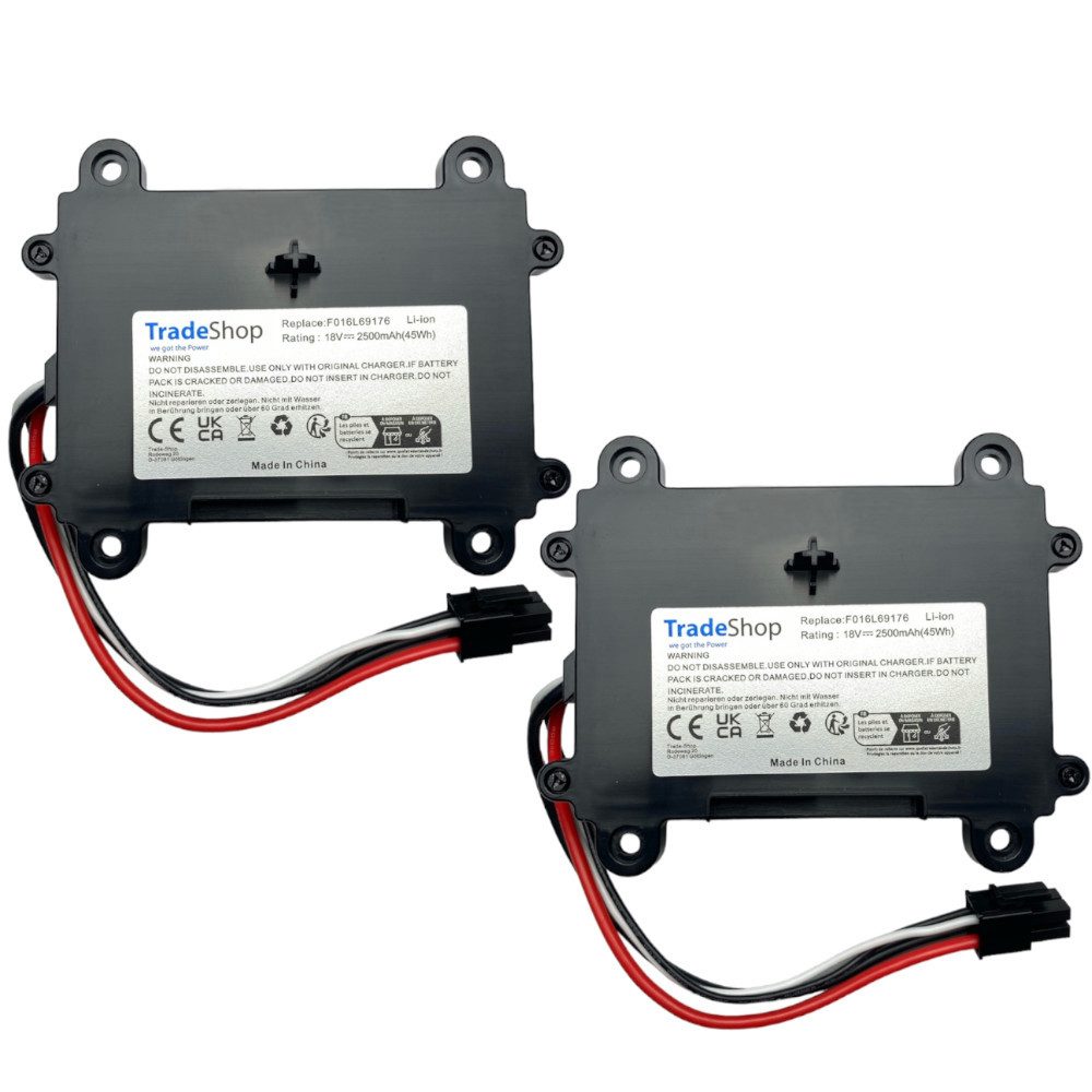 Trade-Shop 2x Akku passend für Bosch Connect, S+ 400, S 500, S+ 500, XS 300 Akku Li-Ion 2500 mAh (18 V)