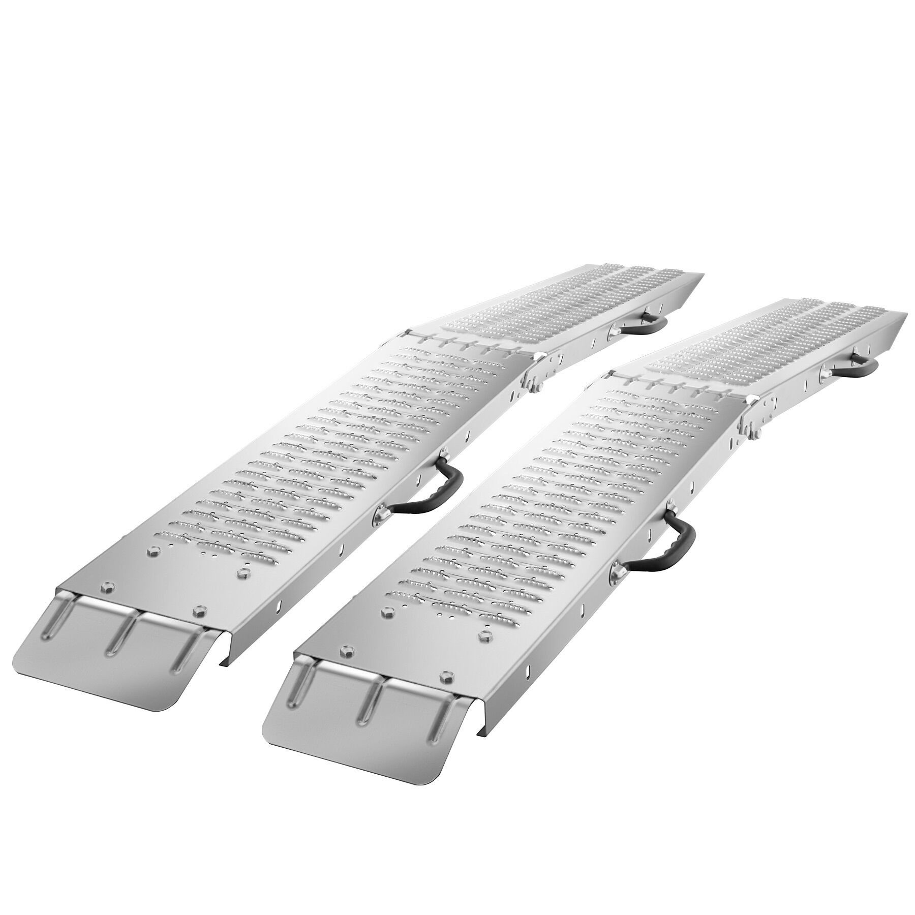 tectake Auffahrrampe 2er-Set Verladerampen aus verzinktem Stahl, faltbar, mit (Set, 2x Verladerampe), 400 kg Belastbarkeit, 200 kg je Rampe, perforierte rutschfeste Fläche