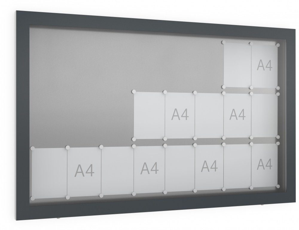 König Werbeanlagen Rahmen Ganzglas-Schaukasten GG 24 - 24 x DIN A4 - Einseitig - 70 mm Bautiefe - Vitrine