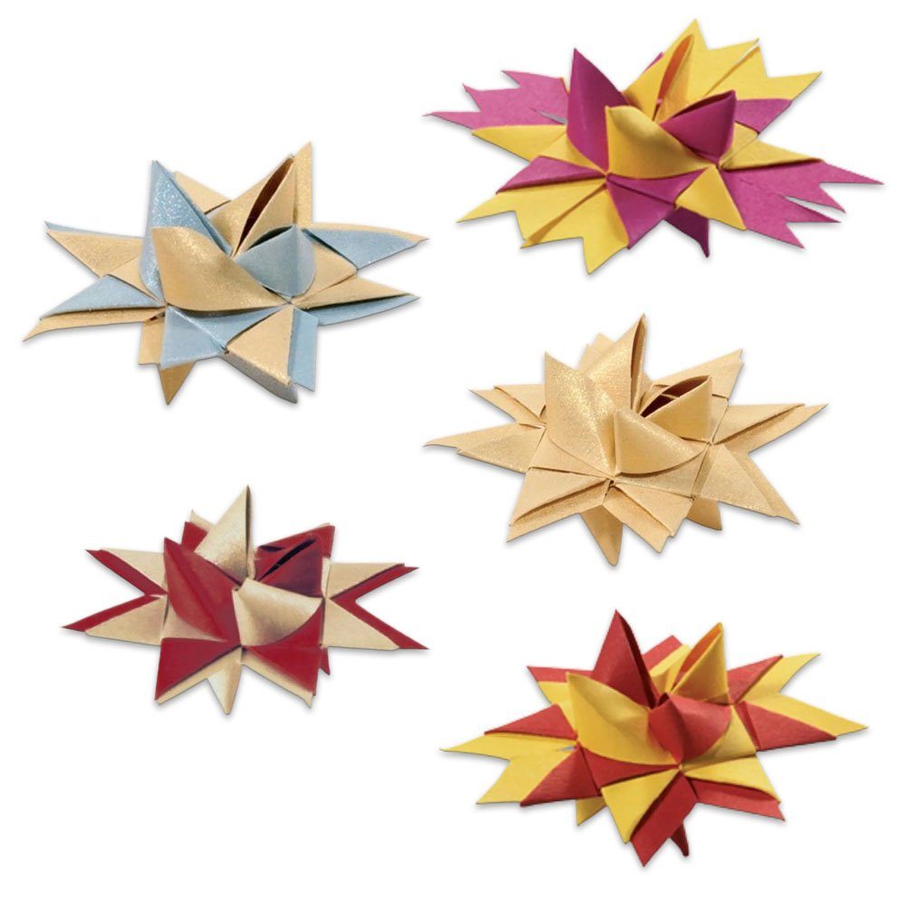 Folia Papiersterne folia Faltpapierstreifen für Fröbelsterne, Weihnachtsfarben