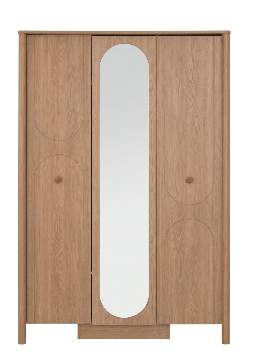JVmoebel Kleiderschrank Brauner 3-türiger Kleiderschrank aus Holz für das Jugendzimmer