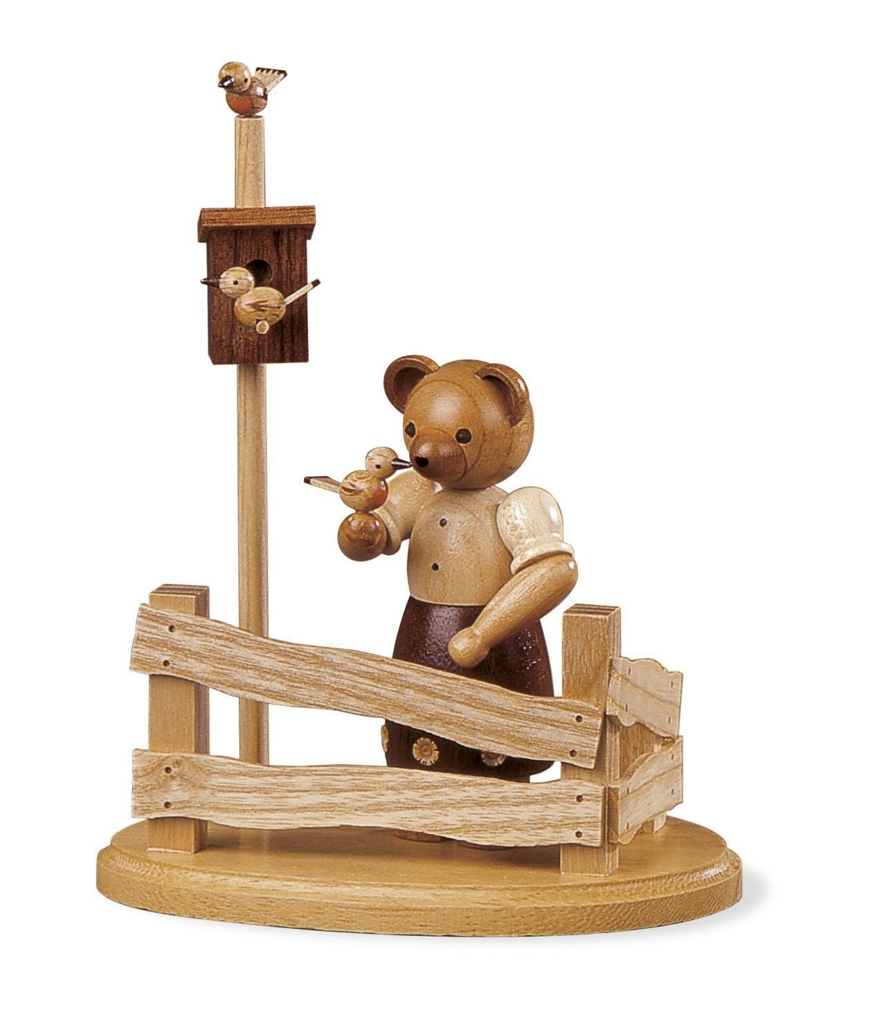 Müller Kleinkunst GmbH Seiffen Sammelfigur Bärensammelfigur Bärenfrau am Gartenzaun natur klein Höhe 14 cm NEU