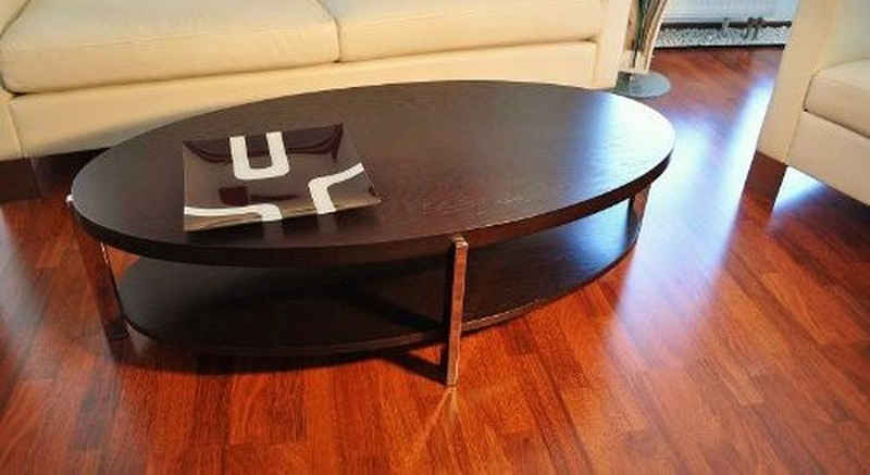 carl svensson Couchtisch Design Couchtisch Tisch O-111 Walnuss / Wenge oval 118x60x33,5cm