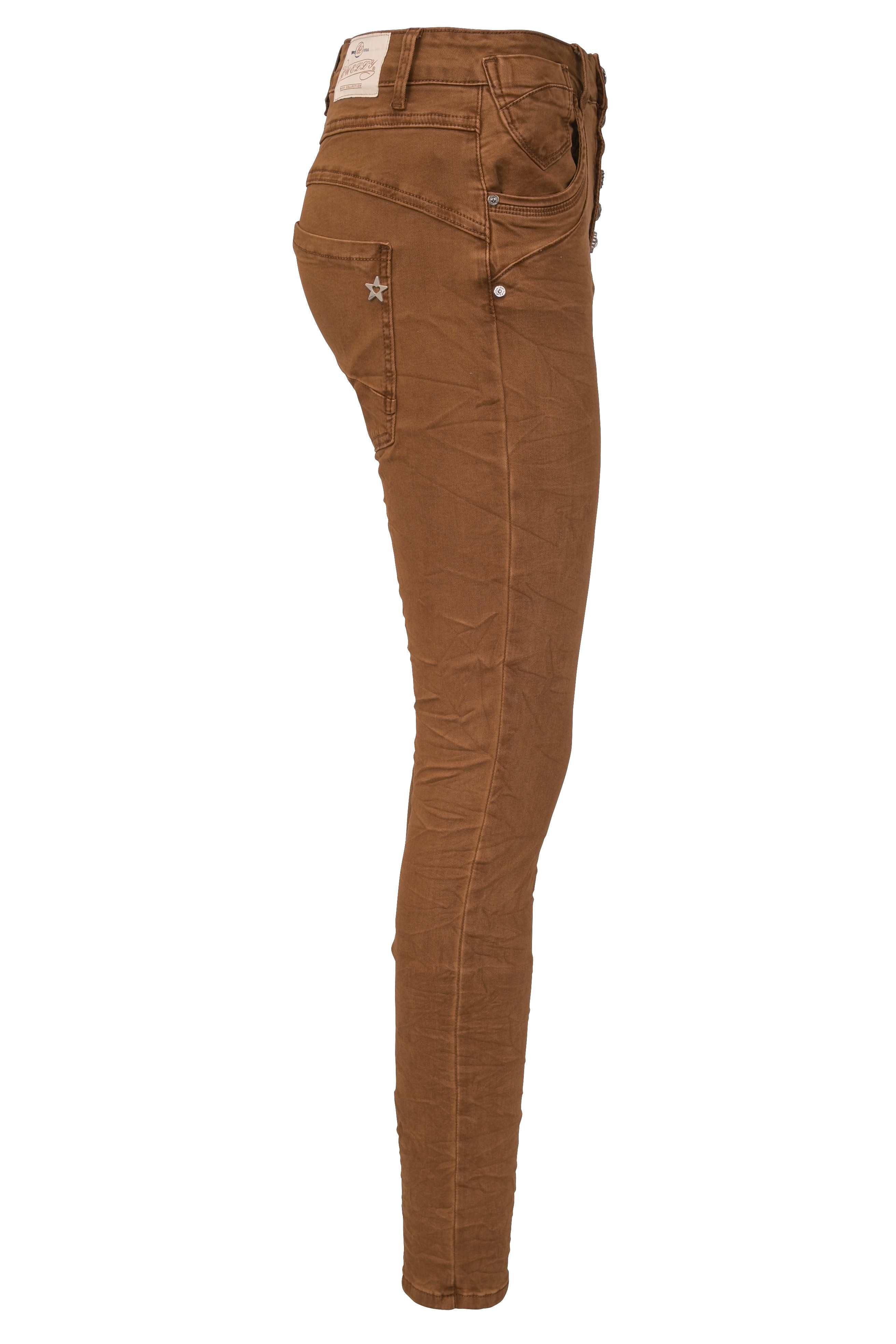 Jewelly Regular-fit-Jeans Stretch Jeans Five-Pocket im Crash-Look günstig online kaufen