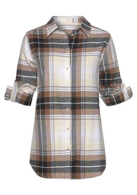 Buffalo Karobluse aus weichem Flanell mit Blusenkragen, Flanellhemd, Damenbluse