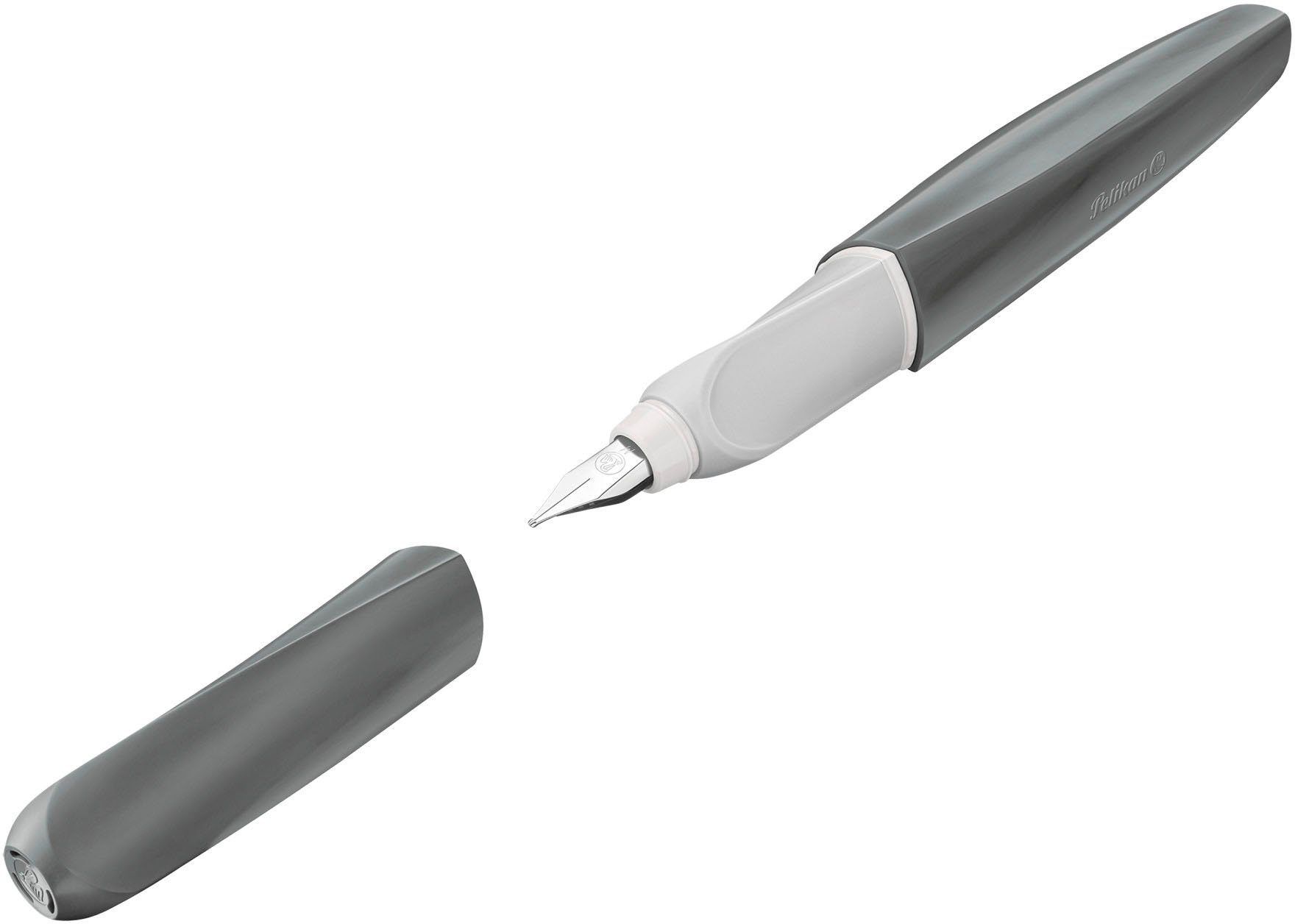 Pelikan Füller Twist® eco, Grey, Feder M, Made in Germany; enthält recyceltes Material grau