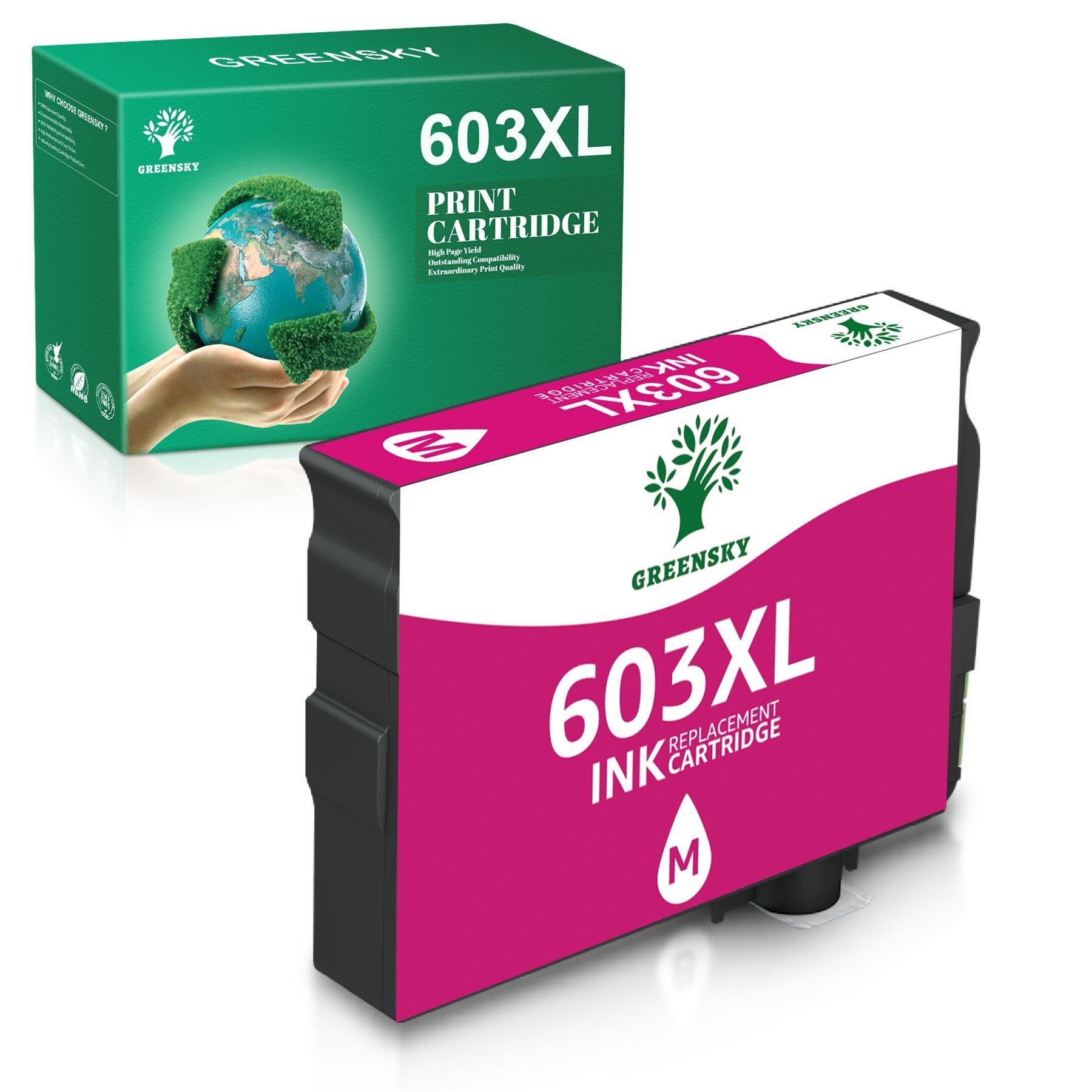 Greensky Kompatible für Epson 603 Multipack XP 3105 3100 2100 Tintenpatrone 1Magenta