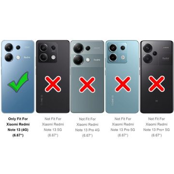 CoolGadget Handyhülle Denim Schutzhülle Flip Case für Xiaomi Redmi Note 13 6,67 Zoll, Book Cover Handy Tasche Jeans Hülle für Redmi Note 13 4G Klapphülle