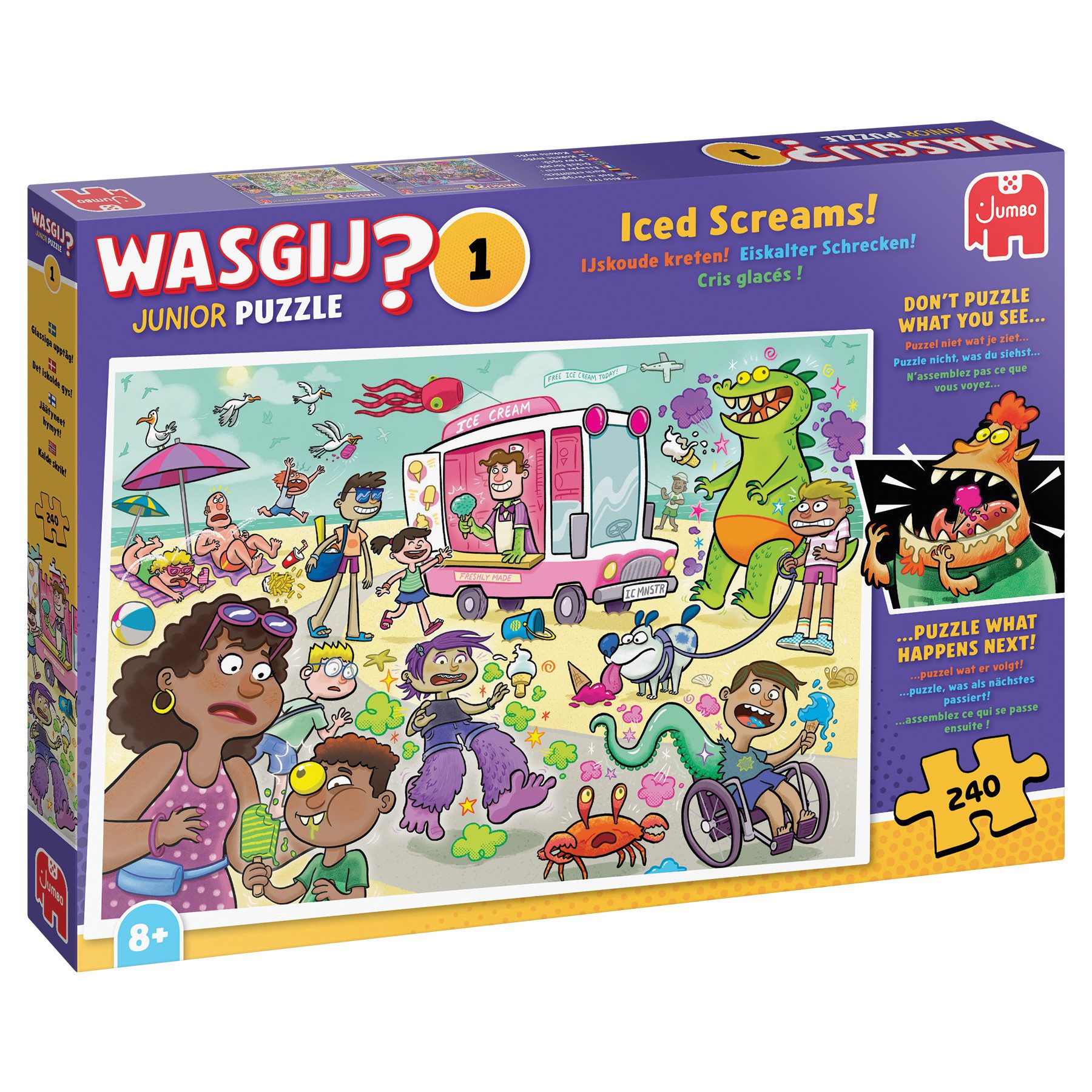 Jumbo Spiele Puzzle Wasgij Junior 1 - Eiskalter Schrecken! (240 Teile Puzzle), 240 Puzzleteile