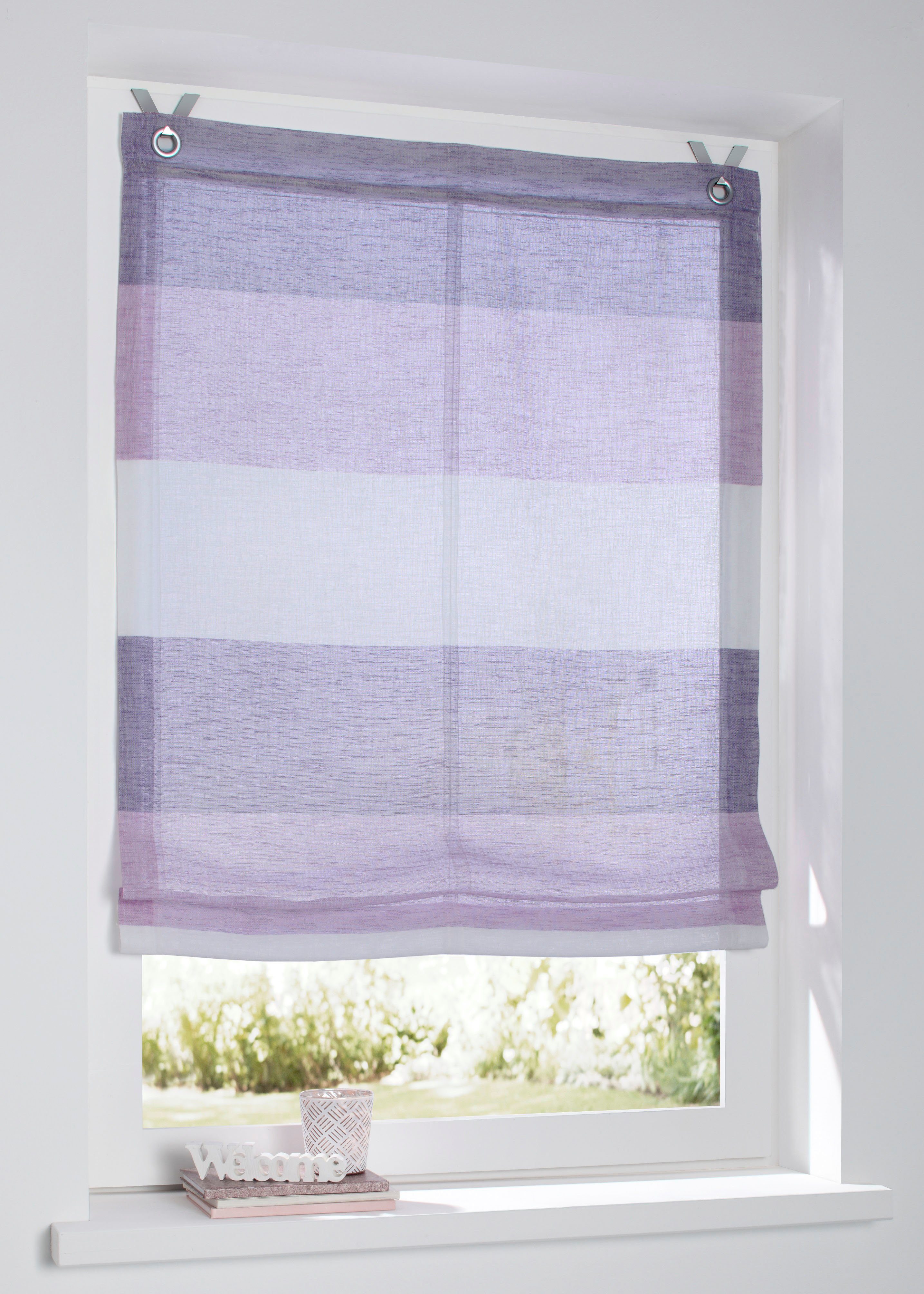 Kutti Raffrollo Marit, mit Hakenaufhängung, ohne Bohren, halbtransparent, P günstig online kaufen