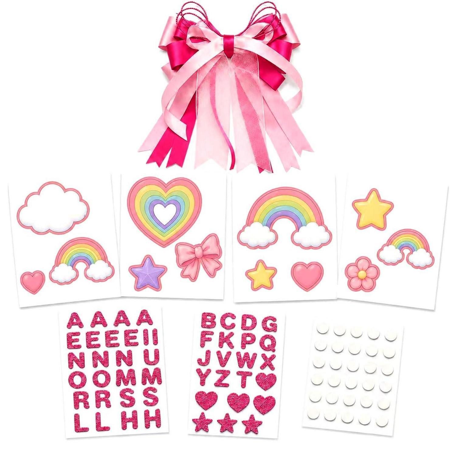 LuxusKollektion Kreativset Schultüten Deko Set Regenbogen Rosa