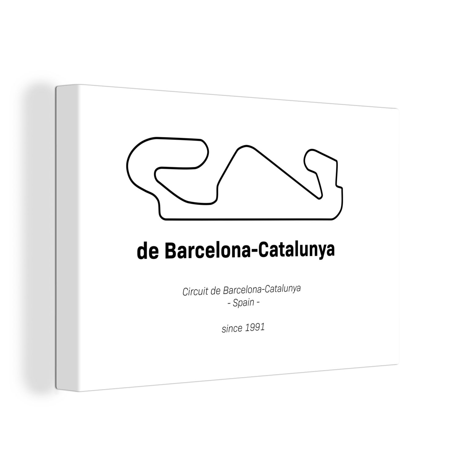 OneMillionCanvasses® Leinwandbild Formel 1 - Rennstrecke - Barcelona, (1 St), Wandbild Leinwandbilder, Aufhängefertig, Wanddeko, 30x20 cm