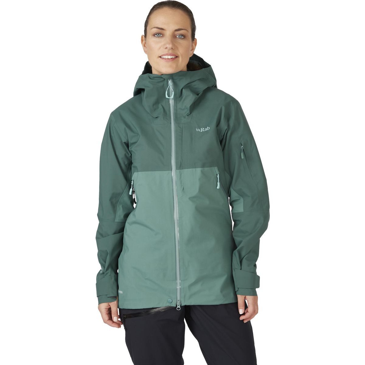 Rab Skijacke Khroma Diffuse GTX Jacket Wmns Robuste, 3-lagige GORE-TEX-Shell mit 100 % recyceltem Obermaterial