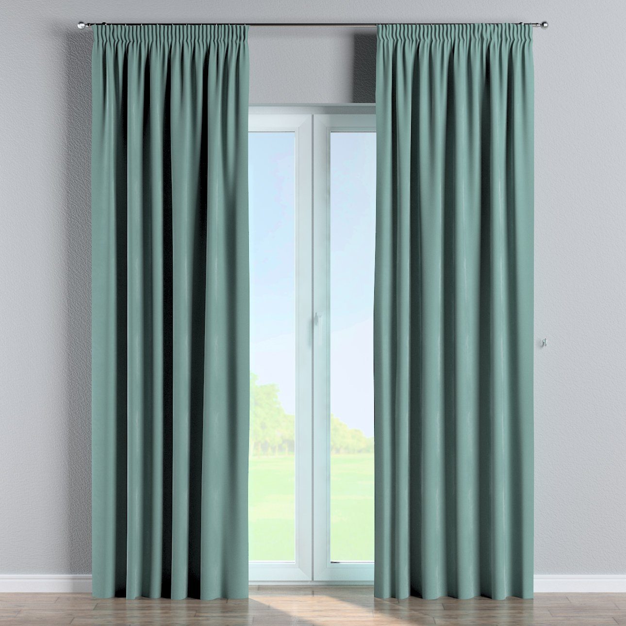 Dekoria Kräuselband mit cm, mintgrün Vorhang 130x100 Velvet, Vorhang