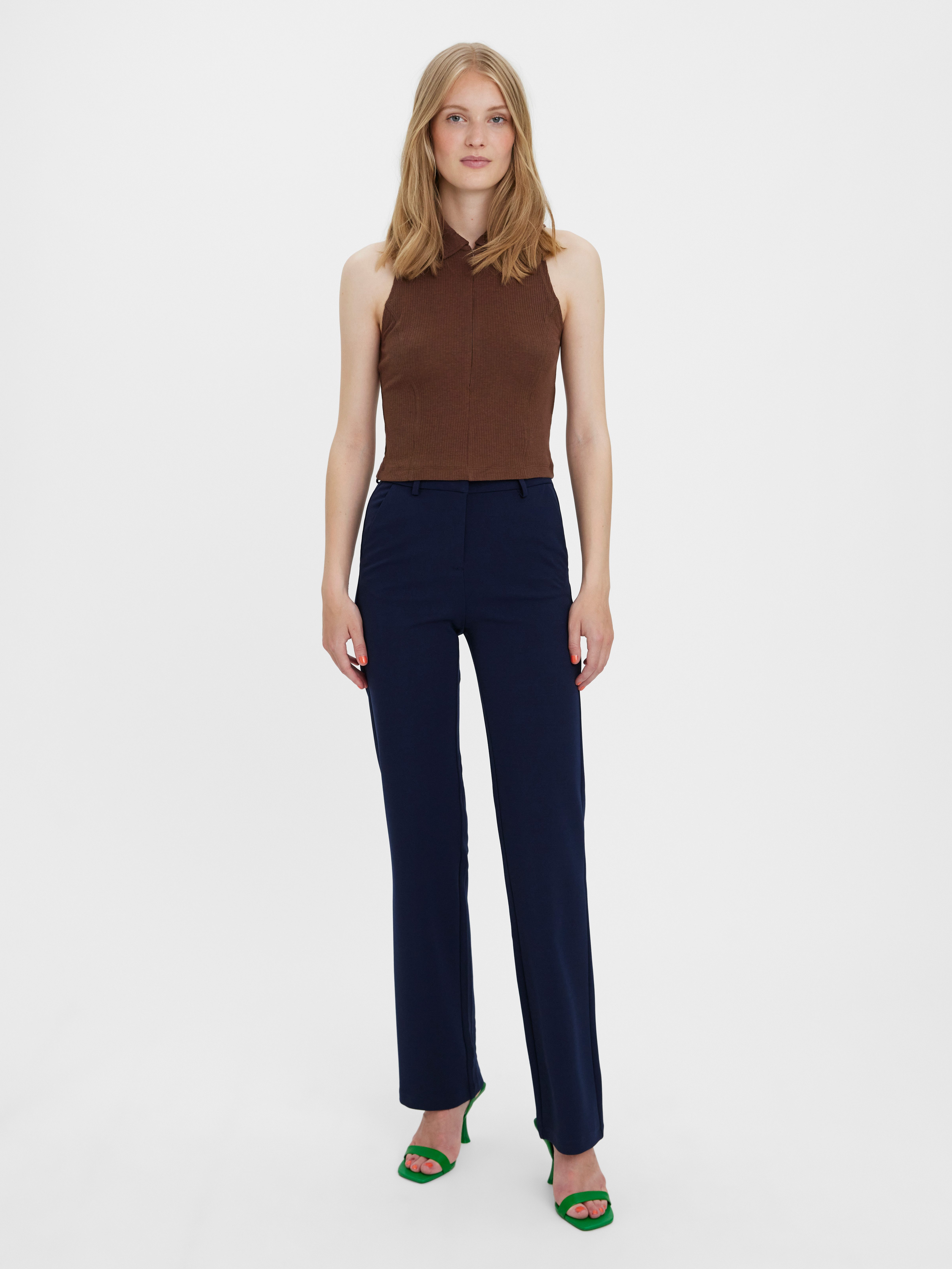 Vero Moda Anzughose VMZAMIRA MW SLIM STRAIGHT PANT NOOS Materialmix