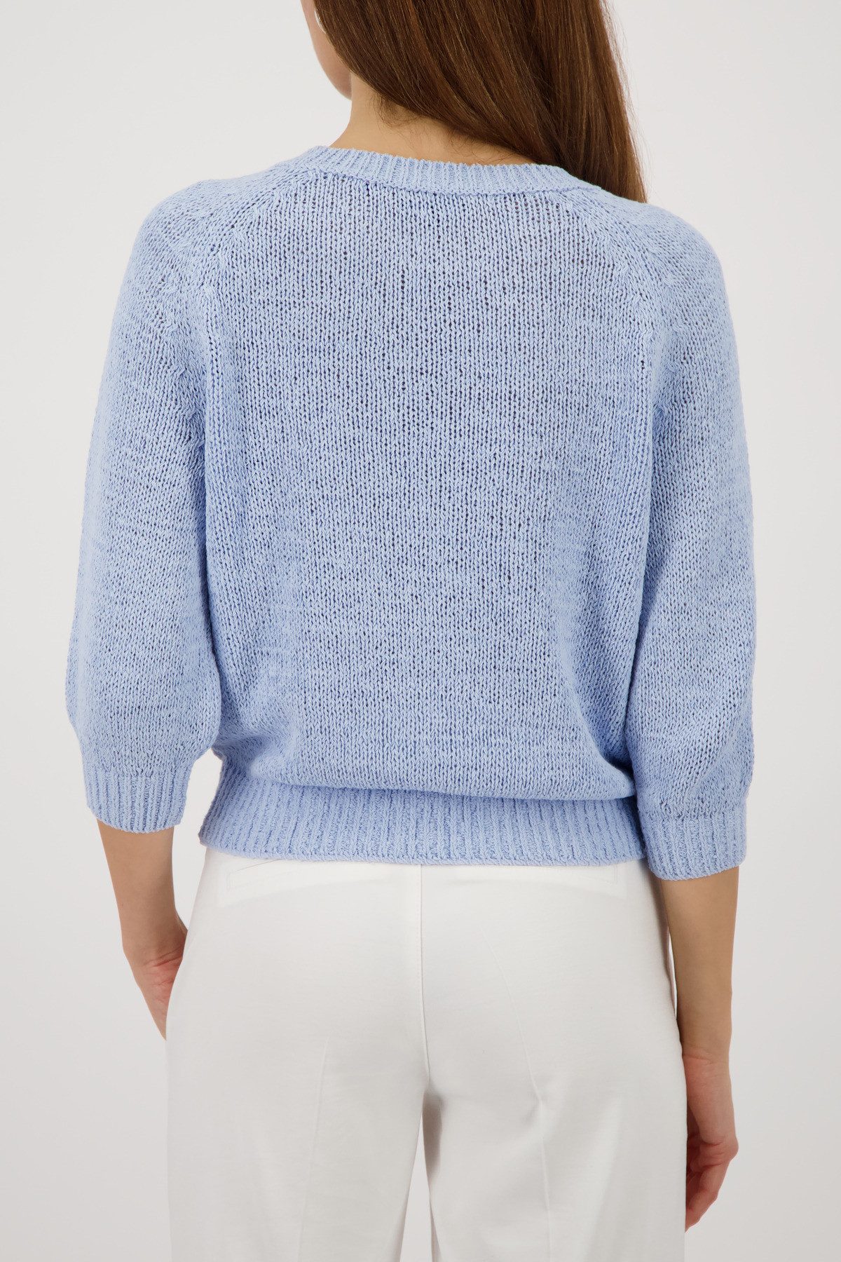 Monari Strickpullover Pullover Basic Bändchen Regular fit aus Bändchengarn