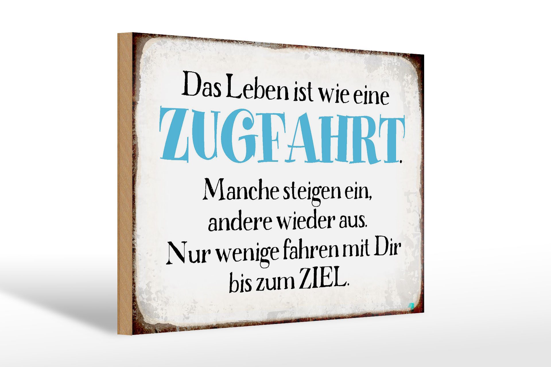 Femer GmbH Holzbild Spruch 30x20cm Leben ist wie wie eine Zugfahrt