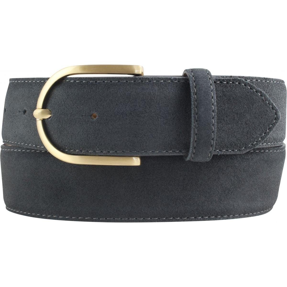BELTINGER Veloursleder-Gürtel Für Herren – 3,5 Cm Breit, Altsilberne Schließe, Italienisches Handwerk