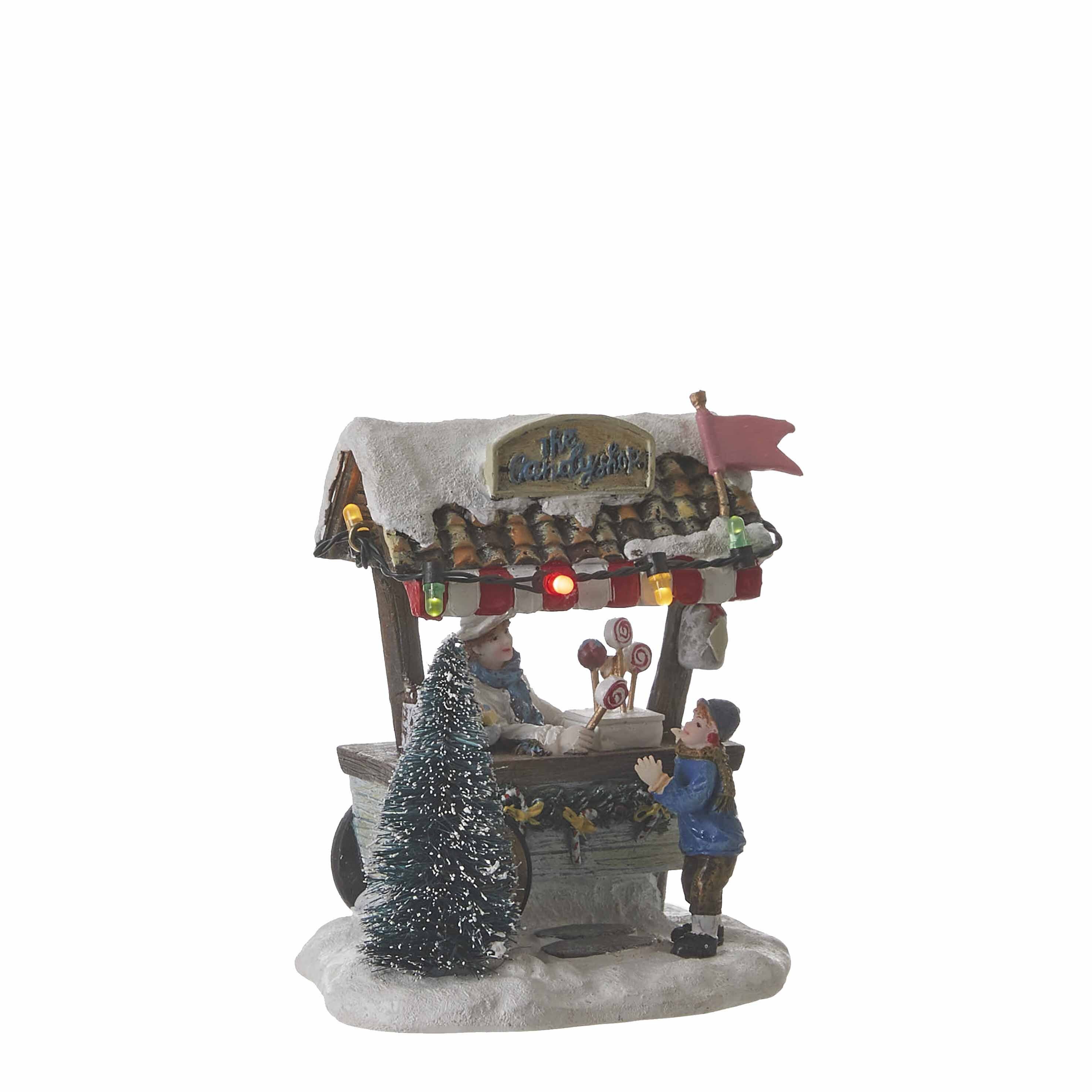 LuVille Weihnachtsdorf Luville Collectables Candy stall battery operated - l9,5xw8xh10cm