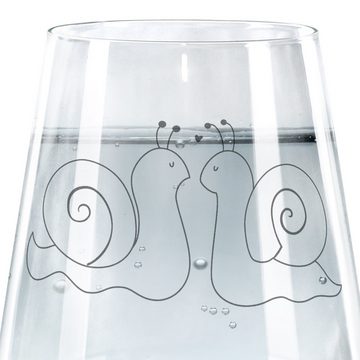 Mr. & Mrs. Panda Glas Schnecken Liebe - Transparent - Geschenk, Wasserglas, Trinkglas, Trin, Premium Glas, Elegantes Design