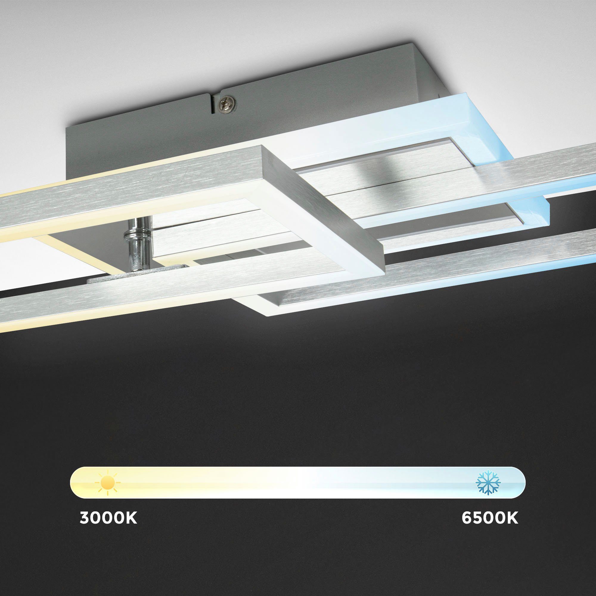 B.K.Licht LED Deckenleuchte wählbar, - CCT integriert, Timer, fest 40 Watt, kaltweiß, Farbtemperatur warmweiß Fernbedienung - Schwenkbar, CCT, über Fernbedienung, BK_FR1439 Nachtlichtfunktion, LED Dimmbar, LED-Deckenlampe