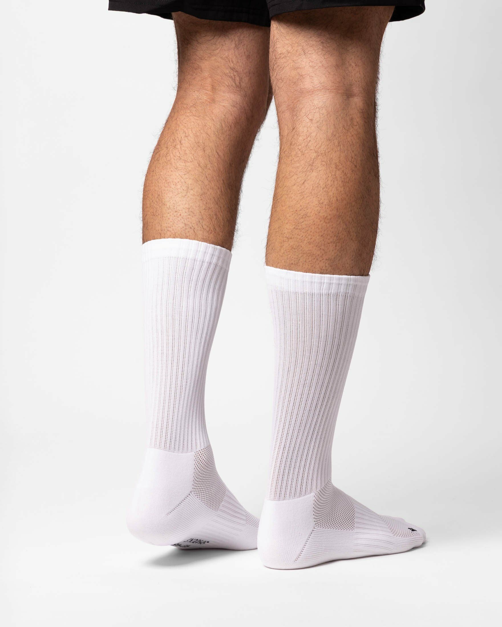 Laufsocken mit durch und Mesh Socken Fersenlasche Hohe SNOCKS Weiß (4-Paar) Damen atmungsaktiv Herren Laufsocken Running &