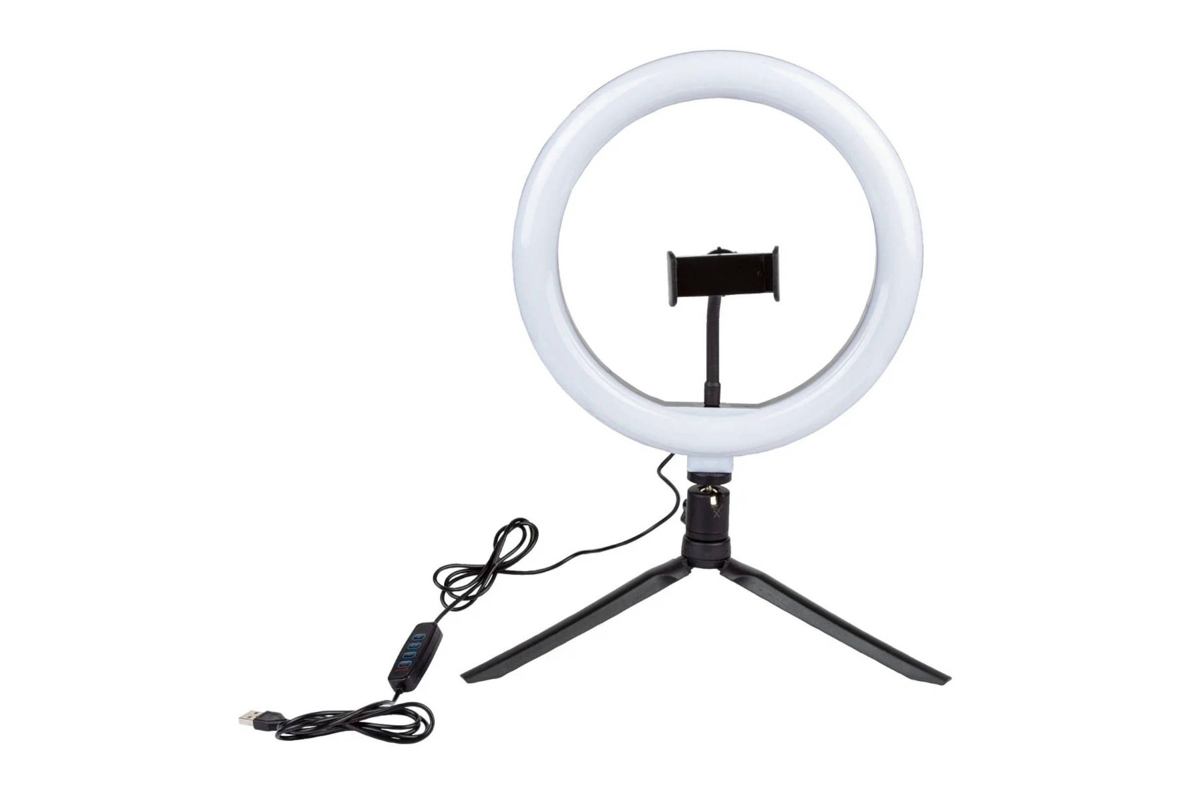 Livarno home Ringlicht LED Selfie Ringlicht 3-stufig einstellbare Farbtemperatur dimmbar 26cm, für perfekte Ausleuchtung Ihrer Fotos & Videos