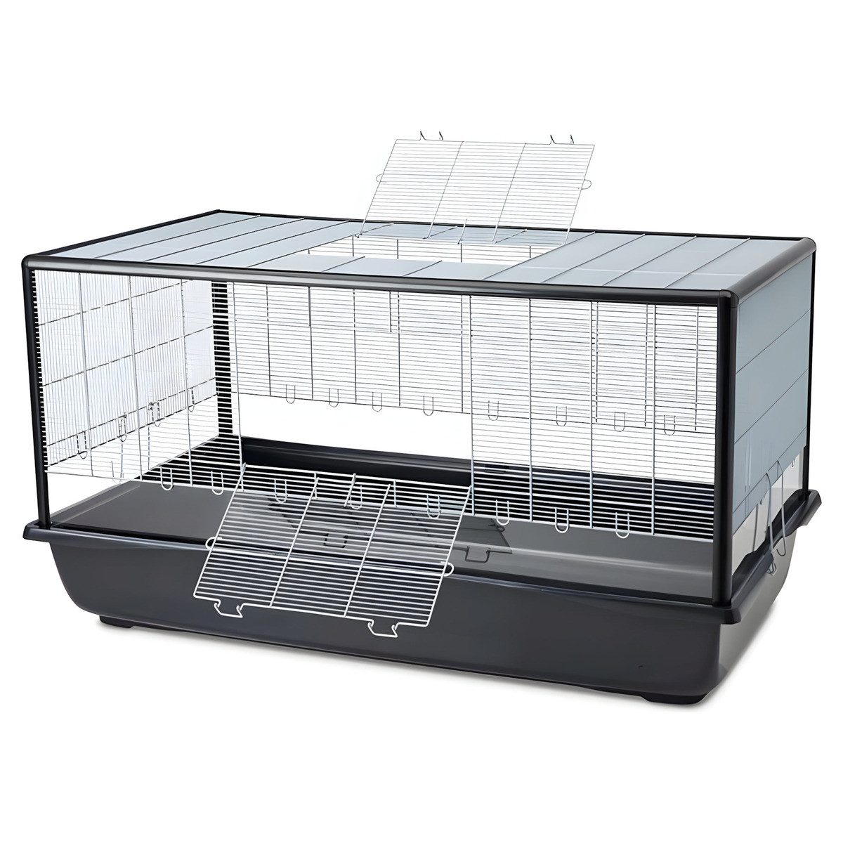 Savic Kleintierkäfig Nagerheim Aura Plexi silber-schwarz