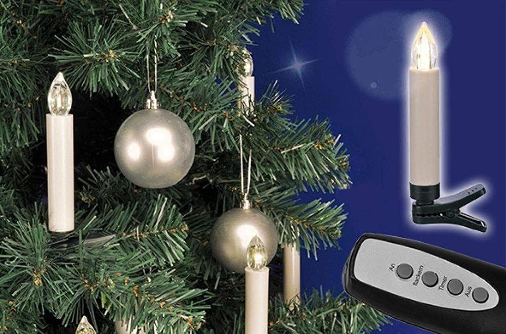 Haushalt International LED-Christbaumkerzen 76613 LED Kerzen 20er kabellos mit Fernb/Timer