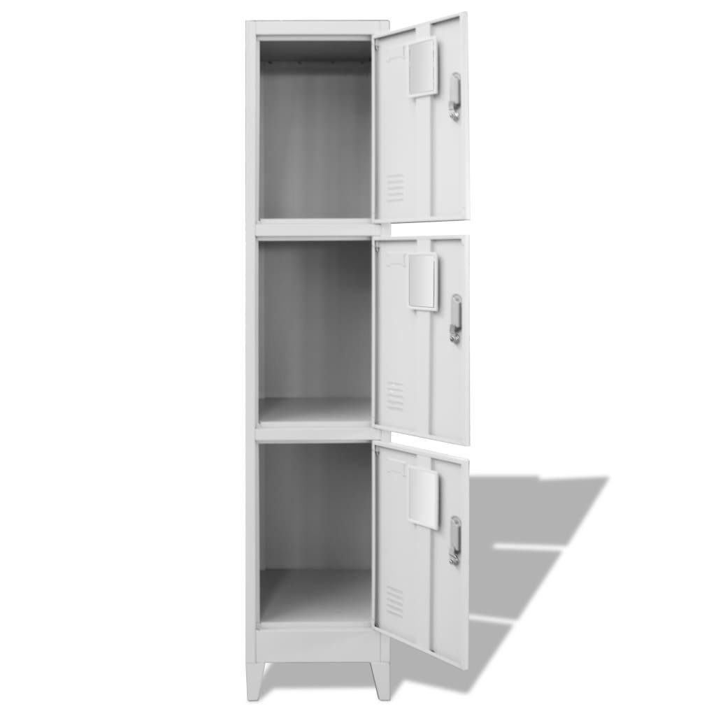 vidaXL Kleiderschrank Schließfachschrank mit 180 45 3 cm Grau 38 Fächern x x