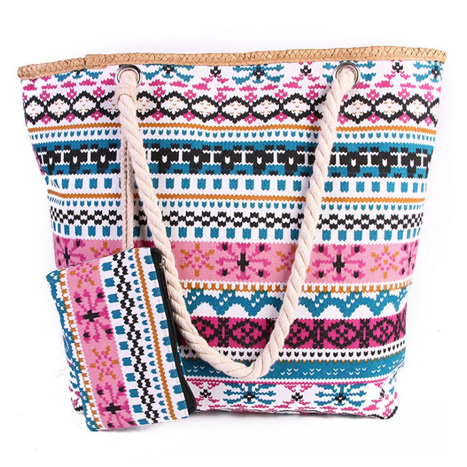Strandtasche Badetasche Familie Strandtasche Damen mit Reißverschluss
